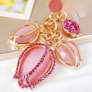 Pink Rose Rhinestone Purse Accessory